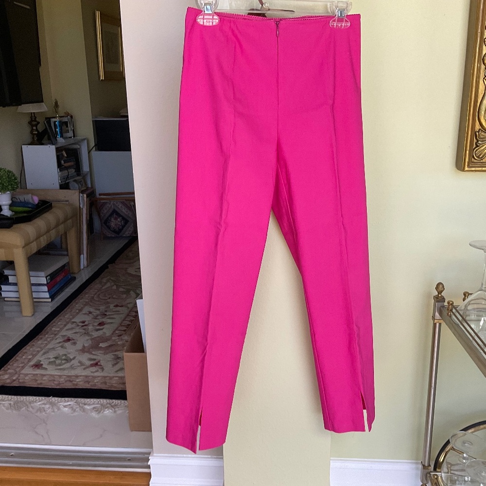 JOSEPH RIBKOFF ANKLE PANTS. HOT PINK. SIZE 8.